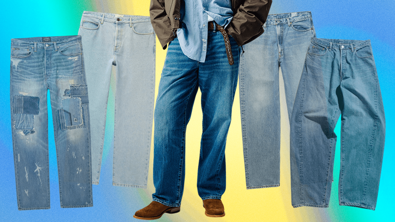 Mens light wash jeans